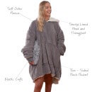 Super Soft Sherpa Hoodie Fleece Blanket - Charcoal