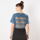 Lord Of The Rings Lord Of The Rings Film Titles Unisex T-Shirt - Navy Acid Wash