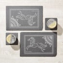 Lord Of The Rings Coronation Heraldry Engraved Slate Placemat - Set of 2