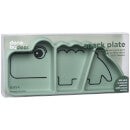 Done by Deer Silicone Stick & Stay Snack Plate Croc - Green