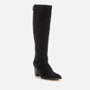 Ganni Women's Suede Knee Boots - Black - UK 3