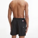 Tommy Hilfiger Men's Signature Flag Medium Length Drawstring Swimshorts - Black - S