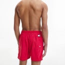 Tommy Hilfiger Men's Signature Flag Medium Length Drawstring Swimshorts - Primary Red - S