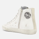 Golden Goose Francy Distressed Leather and Suede High-Top Trainers - UK 3