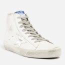 Golden Goose Francy Distressed Leather and Suede High-Top Trainers - UK 3