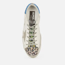 Golden Goose Women's Superstar Leather Trainers - White/Silver/Multi Leopard - UK 4