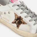 Golden Goose Women's Superstar Leather/Canvas Trainers - White/Silver/Beige