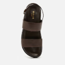 Walk London Men's Jackson Leather Double Strap Sandals - Dark Brown