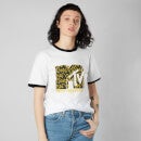 MTV Waves Unisex T-Shirt Ringer Unisexe - Blanc/Noir