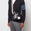 Thom Browne Men's Cross Body Camera Bag with Rwb Strap - Black