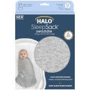 HALO SleepSack Swaddle 1.5 TOG 100% Cotton - Heather Grey - 3-6months