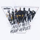 The Boys Never Meet Your Heroes Unisex Oversized Heavyweight T-Shirt - Wit