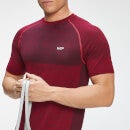Męski T-shirt bezszwowy z krótkim rękawem z kolekcji Essentials – Wine Marl