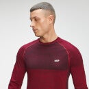 Tricou cu mânecă lungă Essential Seamless pentru bărbați MP - Wine Marl - XS