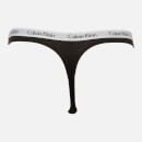 Calvin Klein Women's 3 Pack Thongs - Black/White/Black - L