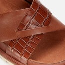 Clarks Women's Orianna Cross Leather Sandals - Dark Tan