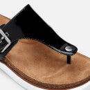 Clarks Women's Elayne Step Patent Leather Toe Post Sandals - Black - UK 4