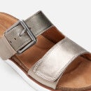 Clarks Women's Elayne Ease Leather Double Strap Sandals - Gold Metallic