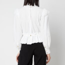 Ganni Women's Cotton Poplin High Neck Shirt - Bright White