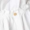 Ganni Women's Cotton Poplin High Neck Shirt - Bright White
