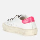 Golden Goose Kids' May Leather Glitter Trainers - White/Peach/Pink Fluo - UK 10 Kids