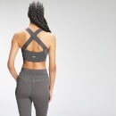 Damski stanik sportowy ze skrzyżowanymi na plecach ramiączkami Repreve® z kolekcji Tempo MP – Carbon - XS