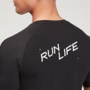 Camiseta de manga corta de running gráfica para hombre de MP - Negro