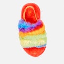 UGG Kids' Fluff Yeah Cali Collage Slide Slippers - Rainbow Stripes