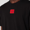 HUGO Men's Regular Fit Red Logo T-Shirt - Black