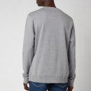 HUGO Men's Cotton Terry Red Logo Sweatshirt - Medium Grey