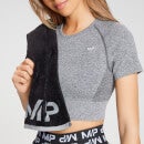 MP Damen Curve Crop Kurzarm--T-Shirt — Grau - XS