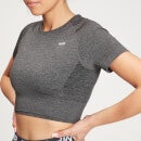 Tricou cu mânecă scurtă MP Curve Crop pentru femei - Dark Carbon