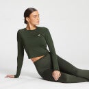 Crop top sportivo a maniche lunghe Dry Tech MP Essentials da donna - Verde foglia