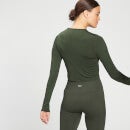 Camiseta corta de entrenamiento de manga larga Essentials Dry-Tech para mujer de MP - Verde oscuro - XL