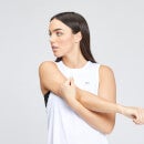 Damska koszulka treningowa bez rękawów z obniżonymi wycięciami na ramiona z kolekcji Essentials MP – biała - S