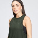 Camiseta de tirantes de entrenamiento con sisas caídas Essentials para mujer de MP - Verde oscuro