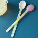 HAY Glass Spoons Flat Set of 2 - Pink/White