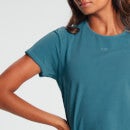 MP Damen bauchfreies Trainings-T-Shirt — Ozeanblau - XS