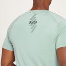 Pánske športové tričko MP Linear Mark s krátkymi rukávmi a grafickou potlačou – svetlomodré