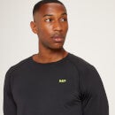 Pánske športové tričko MP Linear Mark s dlhými rukávmi a grafickou potlačou – čierne - M