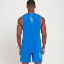 Camiseta sin mangas de entrenamiento con detalle gráfico Linear Mark para hombre de MP - Azul medio