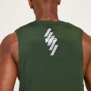 Camiseta sin mangas de entrenamiento con detalle gráfico Linear Mark para hombre de MP - Verde oscuro