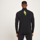 Męska bluza treningowa z suwakiem ¼ z kolekcji MP Linear Mark Graphic – czarna - XXS
