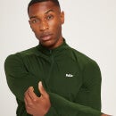 Męska bluza treningowa z suwakiem ¼ z kolekcji MP Linear Mark Graphic – ciemna zieleń - XS