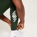 Pánske športové jogger nohavice MP Linear Mark s grafickou potlačou – tmavozelené