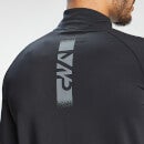 Camiseta de entrenamiento con cremallera 1/4 y estampado de grafiti para hombre de MP - Negro
