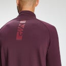 Camiseta de entrenamiento con cremallera 1/4 y estampado de grafiti para hombre de MP - Pardo rojizo