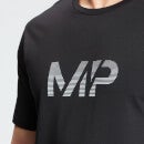 MP メンズグラデーションライングラフィックショートスリーブTシャツ - ブラック - XXS