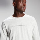 Camiseta de manga larga con miniestampado de marca para hombre de MP - Gris claro jaspeado