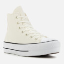 Converse Women's Chuck Taylor All Star Anodized Metals Leather Lift Hi-Top Trainers - Egret